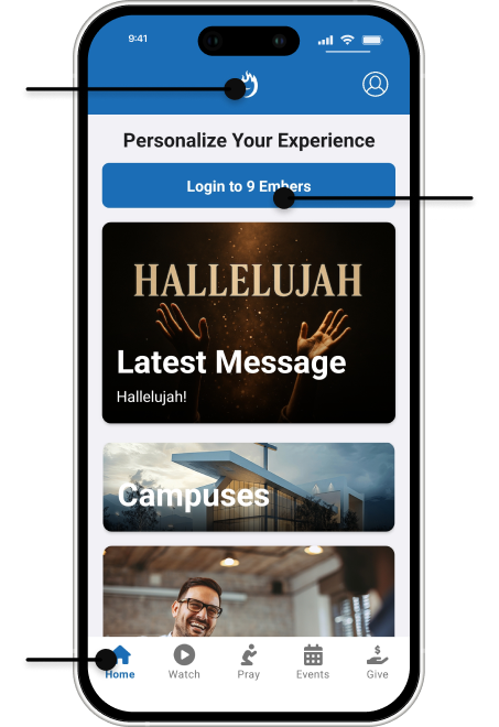9 Embers builds your Rock Mobile app with your logo, name, and colors.