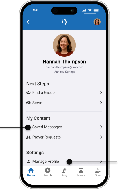 9 Embers empowers your congregation with personal libraries and self-service information management through your Rock Mobile App.